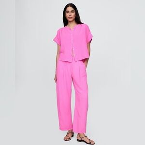 Gap Cotton Crinkle Gauze Easy Barrel Pull-On Pants NWOT Vacation Cruise Poolside